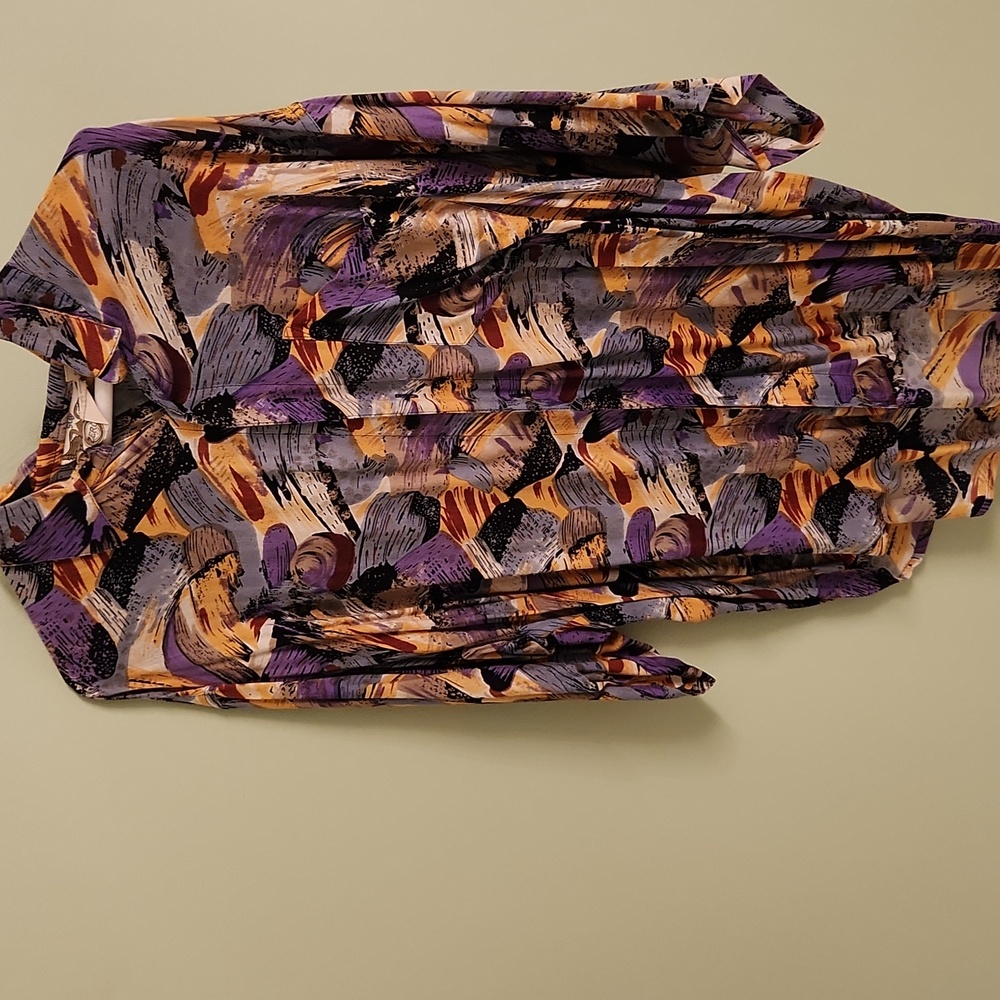 Colorful Abstract Button-Up Vintage Top